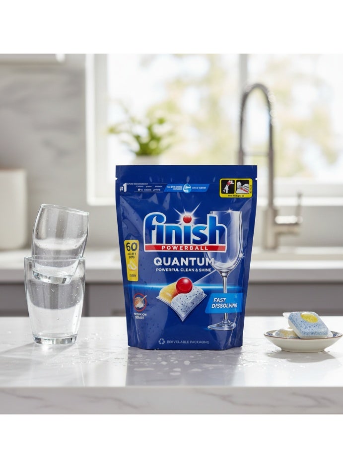 Finish All in 1 Powerball Quantum Dishwasher 60 Caps 624g - Image 3